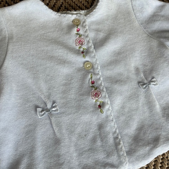 Little Me lavender velour embroidered jacket 9 mos - Picture 4 of 10